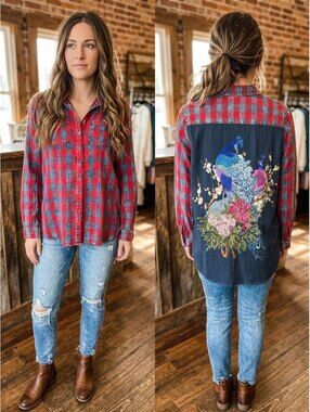 Aratta Silent Journey Peacock Flannel **callout!